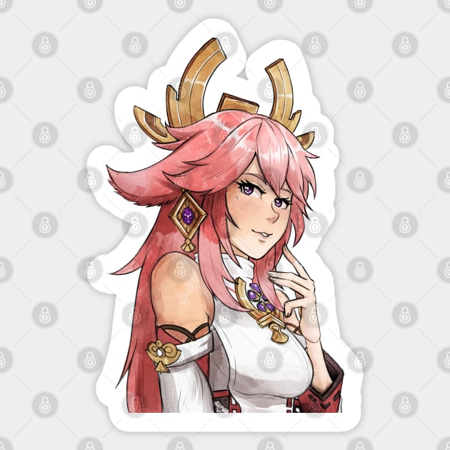 Sketchy Yae Miko Sticker by hedrick